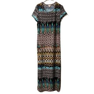 Beautiful Dress, size petite medium, multi colored, pre owned $7.00